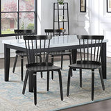 Bekrvio Black Dining Chairs Set of 4 Windsor Chairs with Bentwood Legs, Farmhouse Spindle Back Dining Chair, Vintage Mid-century Country Style, Solid Wood Armless Kitchen Side Chairs for Living Room Bekrvio