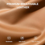 COLAMY Push Back Recliner Chair,Mid Century Modern Wingback Chair, Comfy Armchair PU Leather Living Room Chairs with Wood Legs Reclining Chair Adjustable,Camel COLAMY