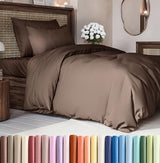 Duvet Cover Twin/Twin XL Size - Extra Soft Twin/Twin XL Size Duvet Cover - Lightweight & Breathable & Fade Free with Zipper Closures and Ties - 68" x 90" Inches - (Brown) Comforter Not Included CGK Unlimited