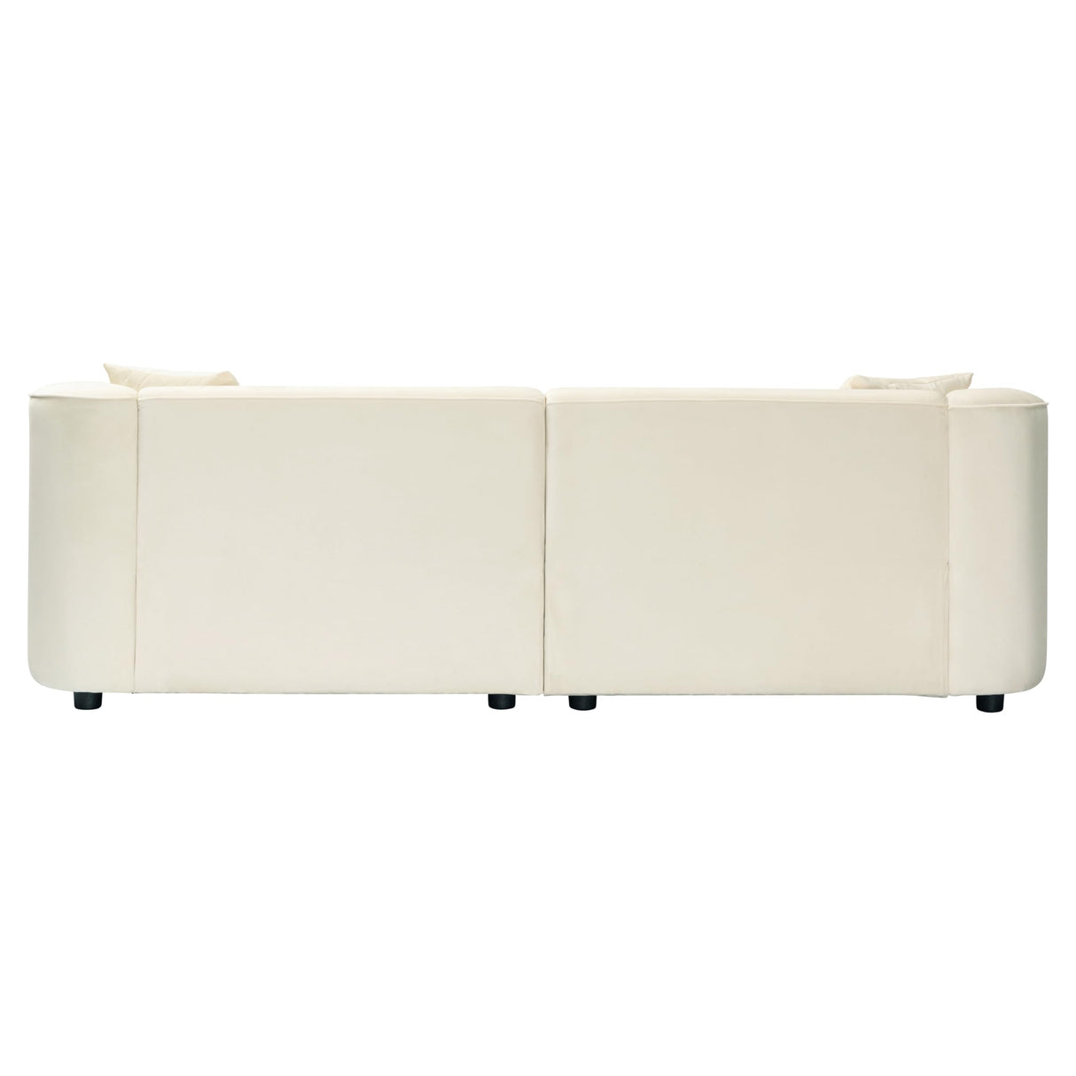 Christopher Knight Home 87.50" Curved 2 Seater Sofa, Upholstered Couch Chair, Soft Seating Lounge Sofa Chair, Floor Couch, Cozy Loveseat with Armrest, Reading Sofa for Living Room, Home Rest, White Christopher Knight Home