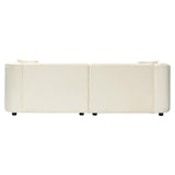 Christopher Knight Home 87.50" Curved 2 Seater Sofa, Upholstered Couch Chair, Soft Seating Lounge Sofa Chair, Floor Couch, Cozy Loveseat with Armrest, Reading Sofa for Living Room, Home Rest, White Christopher Knight Home