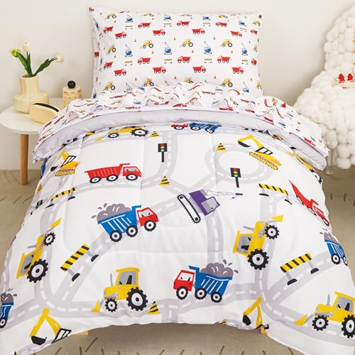 Viviland Boys Car Toddler Comforter Sets, Soft Toddler Bedding Set, Microfiber Toddler Bed Set, Truck Viviland