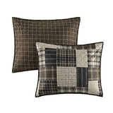 Madison Park Reversible Quilt Cabin Lifestyle Plaid Design - All Season, Breathable Coverlet Bedspread Bedding Set, Matching Shams, Timber Black/Brown Full/Queen(90"x90") 3 Piece Madison Park