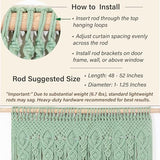 Macrakido - Premium 4mm Thick Macrame Door Curtain - Handcrafted Light Sage Green Boho Room Divider - Extra Dense Privacy Screen - Doorway Hanging Decor 40" x 80" Macrakido