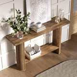 LITTLE TREE 55-Inch Modern Console Table, Narrow Sofa Table for Hallway, Wooden Entrance Table Behind The Couch for Living Room, Hallway, Entrance, Brown LITTLE TREE