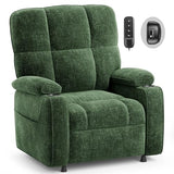 AMADA HOMEFURNISHING Power Recliner Chair for Adults, Infinite Adjustable Chenille Electric Recliner with Cup Holder, Remote, USB Port, Side Pockets & Thick Seat Cushion, for Living Room & Bedroom