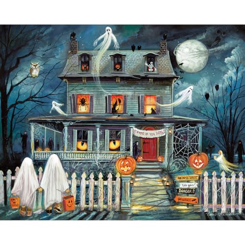 Bits and Pieces Set of 4 Jigsaw Puzzles 500 Pieces - Haunted Halloween Set Bits and Pieces