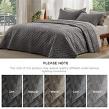 Bedsure Quilts King Size - Grey Bedspreads King Size with Basket Weave Pattern, Soft Quilt Bedding Set, Lightweight Comforter Set Coverlet for All Seasons with 2 Pillow Shams (106" x 96") Bedsure