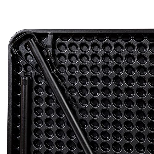 Flash Furniture Dunham 2.83' Square Plastic Folding Event Table with Carrying Handle, Bi-Fold Portable Banquet Table for Indoor/Outdoor Events, Gray Flash Furniture