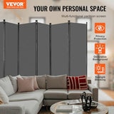 VEVOR Room Divider, 6 Panel Room Divider, Folding Privacy Screen and Portable Partition Divider for Room Separation, Freestanding Room Partitions for Office, Bedroom, Study, Grey VEVOR