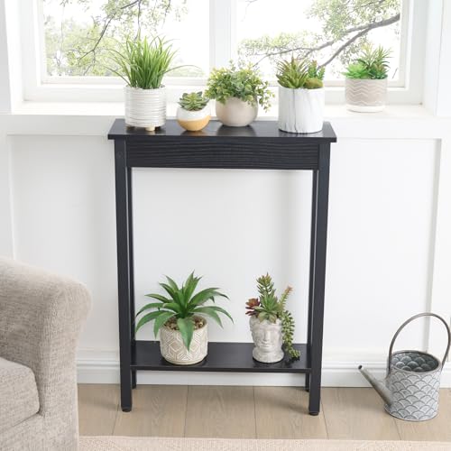 Small Console Table with Shelf Little Narrow Entryway Table Skinny Thin High Tall Display Stand for Entry Hall Hallway, Foyer, as Eextension for Long Behind Couch Sofa Table / Kitchen Countertop BAMGROW