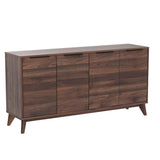 Flash Furniture Hatfield Engineered Wood TV Stand for up to 64" TVs, Media Console/TV Cabinet with Adjustable Shelf and Soft Close Doors, Dark Walnut Flash Furniture