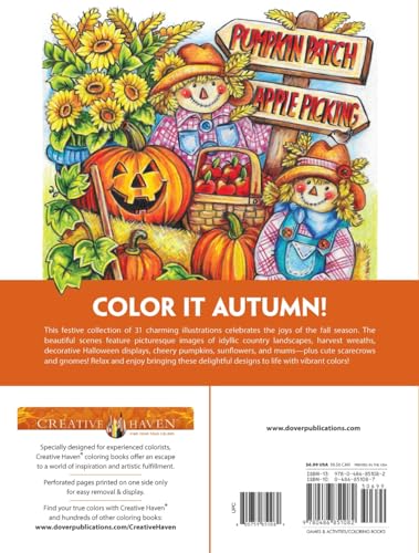Creative Haven Autumn Harvest Coloring Book (Adult Coloring Books: Seasons) WoodArtSupply