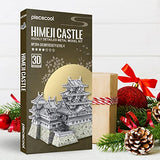 Piececool 3D Metal Puzzles for Adults, Himeji Castle - Japanese Architecture 3D Model Building Kits Creative Home Decoration Great Birthday