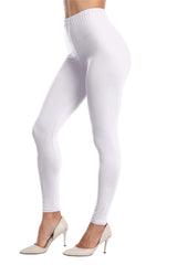 Kotii Women's High Waist Soft Full Length Leggings, White, Plus Size Kotii