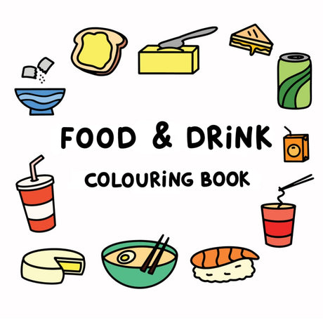 Food & Drink Colouring Book (Simple & Easy Colouring Books by ali) Independently Published