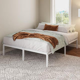 Allewie Full Size Bed Frame, 12 Inch Metal Platform Beds with Storage Space, No Box Spring Required and Easy Assembly, White Allewie