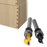 Mesee 2Pcs Dovetail Joint Bearing Router Bits, 1/4 Inch Shank Dovetail Jig Bit Woodworking Milling Cutter Tools for Furniture Building Cabinet Mesee