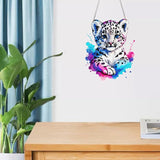 Masendp Hanging Diamond Art Painting Kit Tiger, 5D Special Shape Crystal Gem Craft Pendant Kit for Adult, DIY Acrylic Diamond Art Deco Kit for Home Garden Decoration Masendp