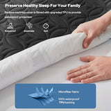 BEDLORE Waterproof Mattress Protector, Twin Size Mattress Pad with Deep Pocket 6"-15" Depth, Soft Breathable Dirt-Proof Single Bed Mattress Cover for Bedroom, Dorm Room (Black) BEDLORE
