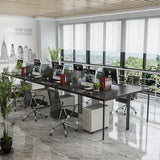 Bonzy Home Conference Tables 9ft Office Computer Desk for Meeting Room Study Writing Printer Podcast Table Save Space Design for 10 People Modern Black 4PCS (110.2"x47.2"x29.5", Black) Bonzy Home