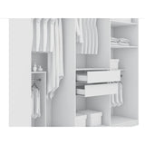 Manhattan Comfort Gramercy 3-Sectional Wood Wardrobe Armoire Closet in White Manhattan Comfort