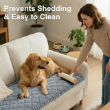 Smiry Fuzzy Couch Cover for Dogs, Non Slip Washable Pet Sofa Cover, Scratch Proof Hair Resistant Plush Sofa Slipcover, Pet Friendly Couch Cushion Protector for Cat, Grey, 27.6" x 59" Smiry