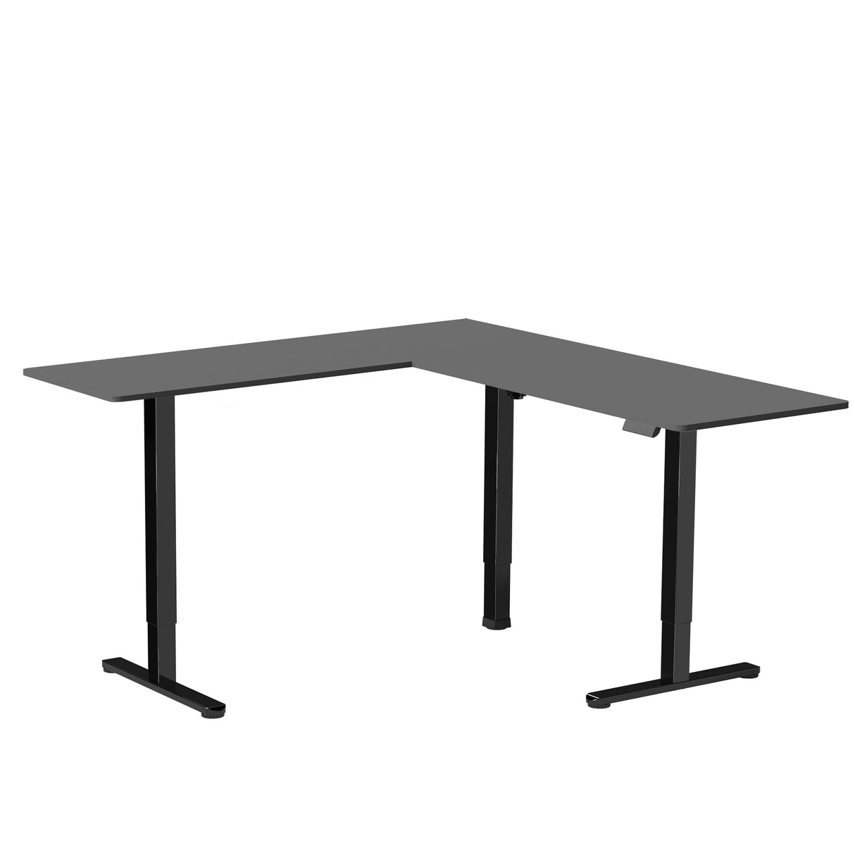 VIVO Electric Corner L-Shaped 75 x 63 inch Standing Desk, Height Adjustable, Memory Controller, Black Top Black Frame, DESK-E3CTB-75 VIVO
