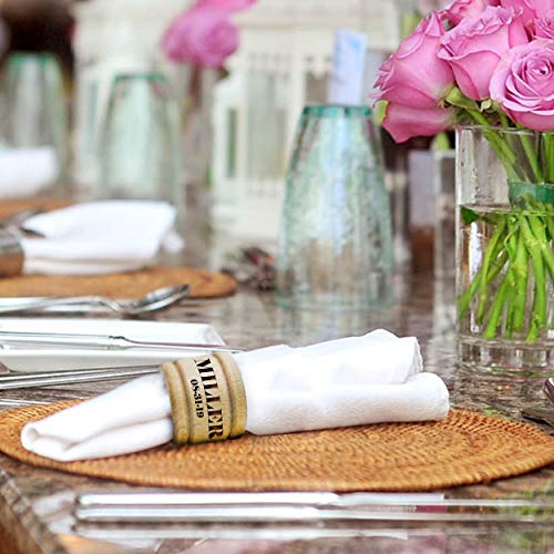 Custom Personalized Wooden Napkin Ring Holders for Home, Holidays, Party, Dinner (20) - WoodArtSupply