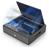 KESONS Biometric Gun Safe for Pistols, Fingerprint ≤0.1s Quick Access Handgun Safe with LCD Display/Digital Keypad, for Nightstand & Car (Matt Black) KESONS