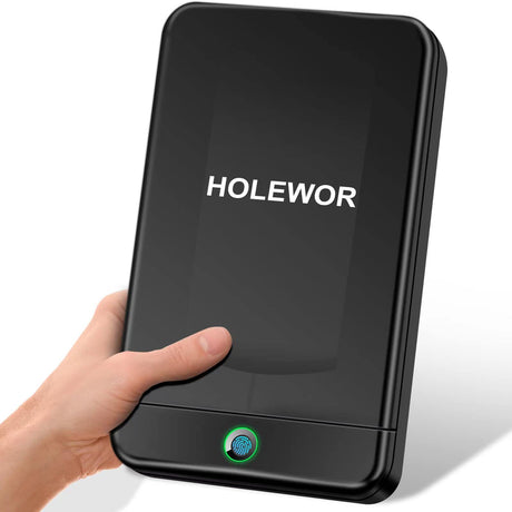 HOLEWOR Gun Safe, Small Gun Safes for Pistols Biometric Fingerprint Quick Access Pistol Safe Portable Handgun Safe for Travel, Car, Home HOLEWOR