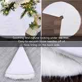 YEAHOME Christmas Tree Skirt, 48 Inch White Soft Faux Fur Tree Skirts Plush Christmas Decorations, White Ornaments Christmas Tree Skirts Xmas Decorations Indoor Holiday Party Decor YEAHOME