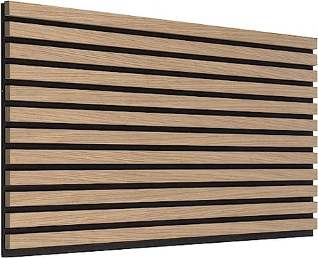Acoustic Wood Veneer Slat Panels for Interior Wall and Ceilings Décor | 3D Seamless Spliced Wood Wall Panels | Sound Absorbing Decorative Panels | Luxury Real Wood | Natural Walnut x 2 Pack eazart