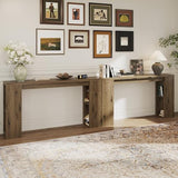 RoyalCraft 63'' Long Console Table, Farmhouse Entryway Table with Storage, Narrow Wooden Rectangular Sofa Table Behind The Couch, Living Room, Entrance, Hallway, Natural RoyalCraft