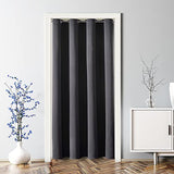 ChrisDowa Blackout Door Curtains for Doorway Privacy, Grommet Closet Curtains for Bedroom Closet Door, Thermal Insulated Temporary Doorway Cover Room Divider Drapes (1 Panel, Dark Grey, 34 x 80 Inch) ChrisDowa