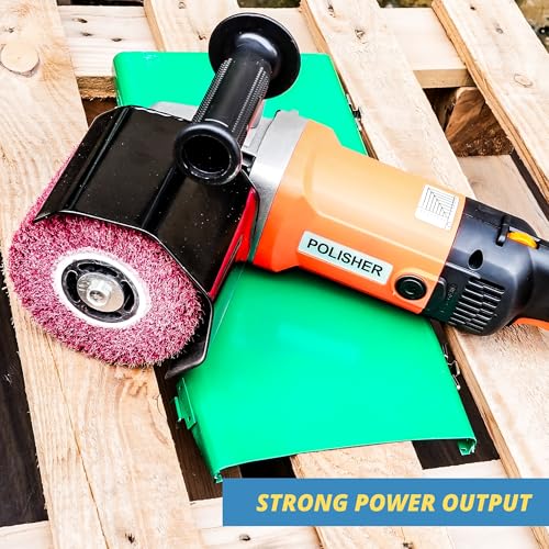 Handheld Electric Sander Tool, 8 Variable Speed Polisher, 1400W Polishing Machine, Surface Prep Burnishing Tool with 4 X 4.7” Polishing Wheel for Metal Stainless Steel Wood Ceramic Tiles WQV