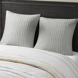INK+IVY 100% Cotton Single Euro Sham - European Square Decorative Pillow Cover, Hidden Zipper Closure (Pillow Insert NOT Included), Camila, Quilted Grey 26"x26" INK+IVY
