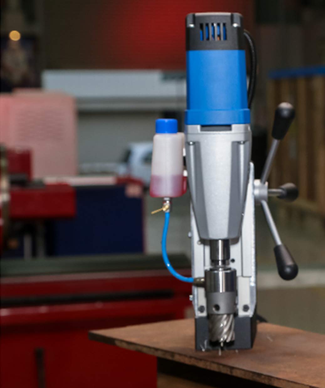 C.S. Unitec MABasic 450 Portable Magnetic Drill Press | 1150W 2-Speed Benchtop Power Drill Machine w/up to 1-3/4" Diameter & 6-1/3" Depth of Cut | Oil Bottle Included CS Unitec