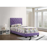 Glory Furniture Suffolk Velvet Upholstered Twin Bed in Purple Glory Furniture