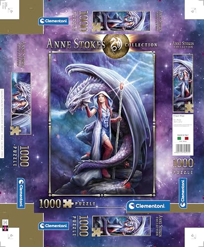 Clementoni - 39525 - Anne Stokes Puzzle - Dragon Mage - 1000 Pieces - Made in Italy - Jigsaw Puzzles for Adult Clementoni