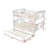 Harper & Bright Designs Full Over Full Bunk Bed with Trundle, Wooden Bunk Bed with Ladder for Bedroom, Guest Room Furniture – Gray Harper & Bright Designs