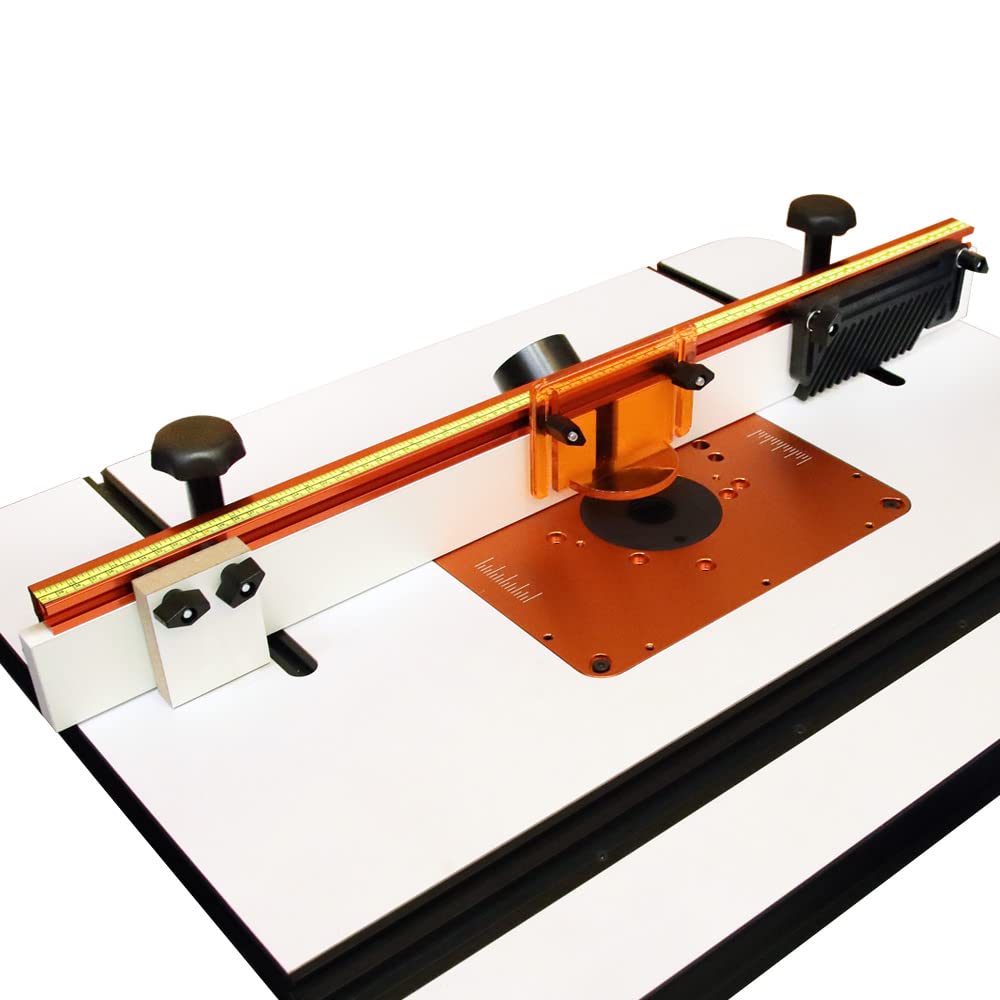 O'SKOOL 32 Inches Long Router Table Fence System with Feather Board, Bit Guard, Adjustable Stop and Dust Port O'SKOOL