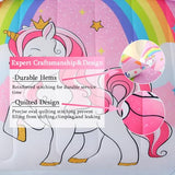 JQinHome Unicorn Full Bedding Sets for Girls Kids,8 Piece Bed in A Bag 3D Pink Sky Rainbow Clouds Theme Unicorn Comforter Set with Sheet Set(Pink Purple) JQinHome