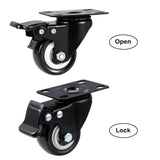 ASHGOOB 2" Caster Wheels Set of 4, Heavy Duty Casters with Brake, No Noise Locking Polyurethane (PU) Wheels, Swivel Plate Castors Pack 4 ASHGOOB