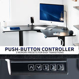 VIVO Electric Corner L-Shaped 55 x 55 in Standing Desk, Memory Height Adjustment, Black Top Black Frame, DESK-E1L110B VIVO