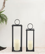 Rustic Farmhouse Lantern Decor,Lanterns Decorative Outdoor,Modern Farmhouse Lantern Decor Set of 2 OYEFLY