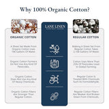LANE LINEN 100% Organic Cotton Fitted Sheet Queen, 15" Deep Pocket Snug Fit Fully Elasticized Naturally Temperature Regulating Soft & Comfy Deep Pocket Queen Fitted Sheet -White (+Pillowcases) LANE LINEN