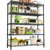 MODCART Storage Shelves, 48" L x 20" W x 72" H Heavy Duty Garage Wire Shelving Unit Loads 2000LBS, 5-Tier Adjustable Metal Industrial Utility Shelf Rack for Kitchen, Laundry Room, Basement MODCART
