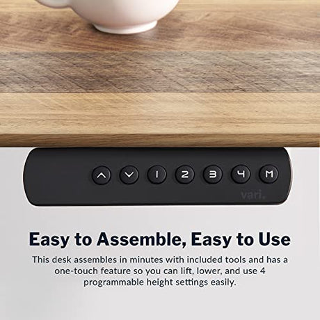 Vari Classic Electric Standing Desk - VariDesk Height Adjustable Sit/Stand Desk - Dual Motor with Memory Presets, Stable T-Style Legs - Gaming or Home Office Workstation - 72”x30”, Reclaimed Wood Vari