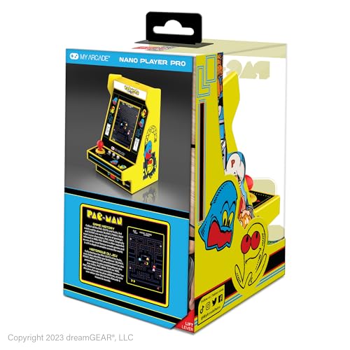 My Arcade Pac-Man Nano Player Pro: Mini Arcade Machine, 4.8" Fully playable Video Game Collectible My Arcade